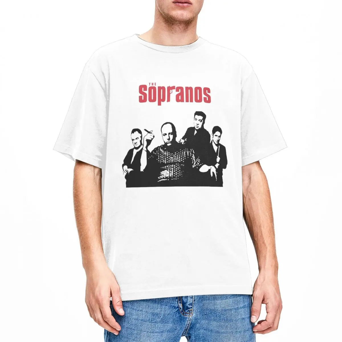 Men Women The Sopranos Shirt Merchandise Black Retro Pure Cotton Tops T-shirt Leisure Tees Adult