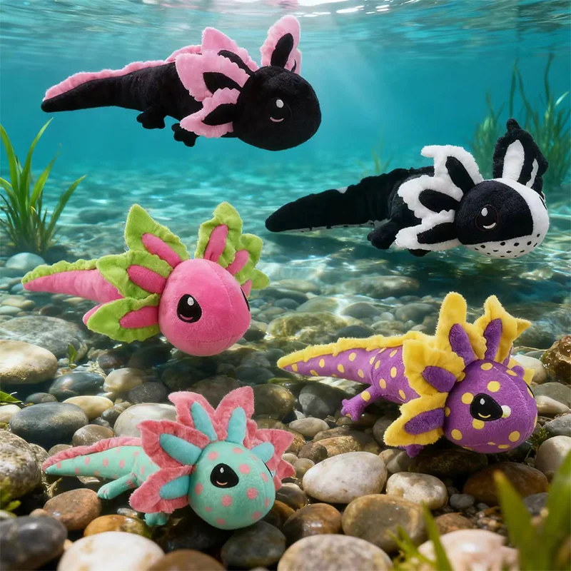 45 CM Multi-colorato Simulato Axolotl Peluche Animale di Peluche Del Fumetto Salamandra lucertola Morbido Simpatico Pesce Accompagnare Il Sonno Giocattolo Regali per Bambini