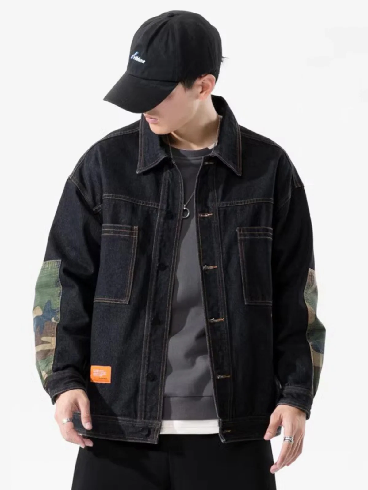 

Casual American Sle Men's Denim Jaet Spring Autumn Loose Workwear Outerwear Vintage Retro Brand It ternnaths