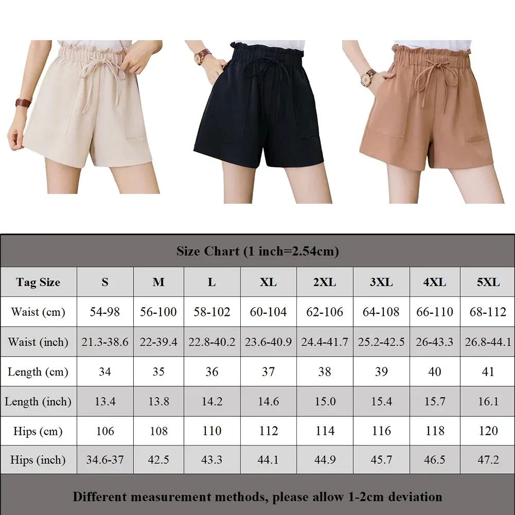 Workwear Women Pants Worn Outside Casual High-waisted Korean-style S-5XL Shorts Slim Solid Color Spring Summer