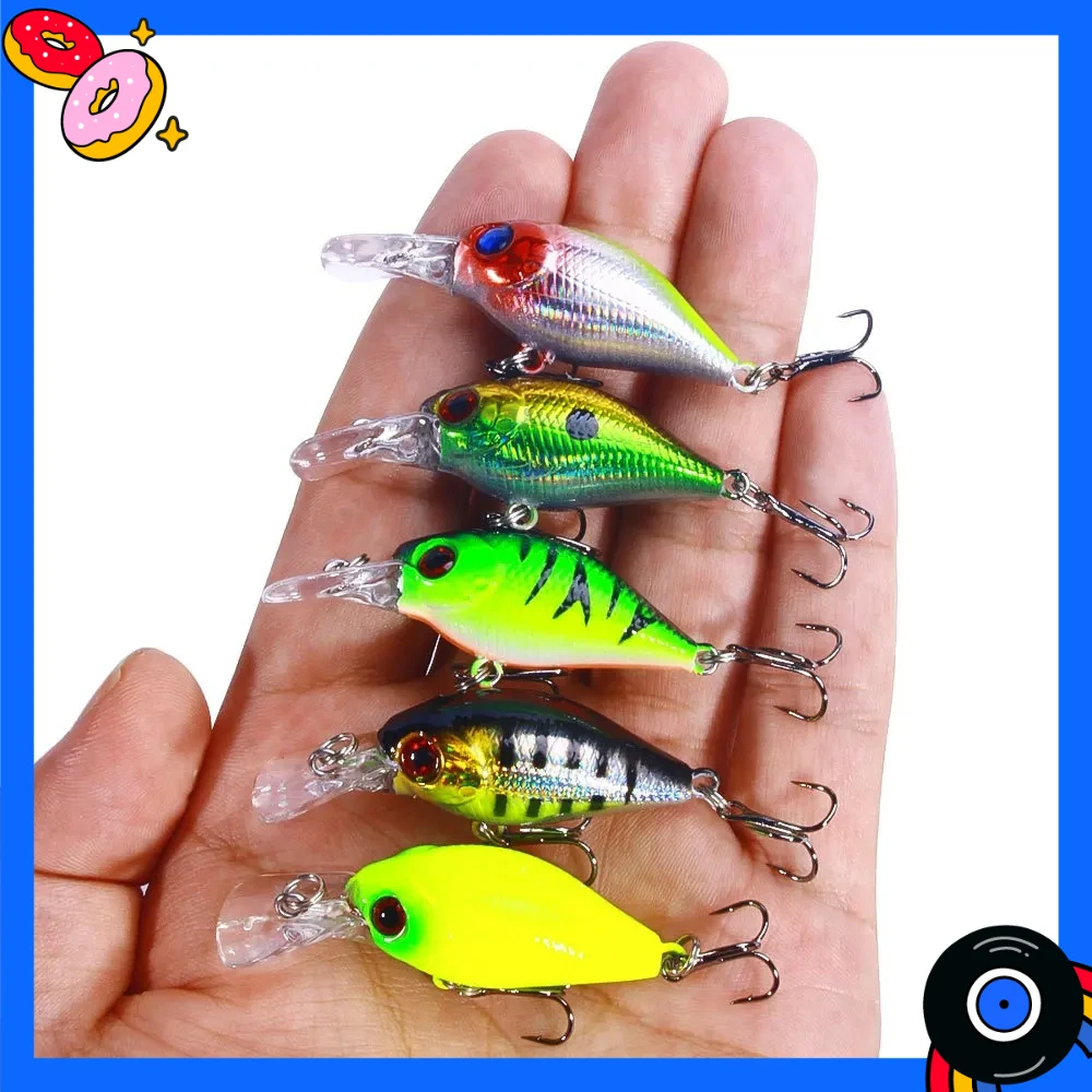 5Pcs Crankbait Rock Fish Bass Fishing Lure Set 4.4g 5cm Artificial Baits Topwater Crank Wobblers For Pike Crankbaits Fishing