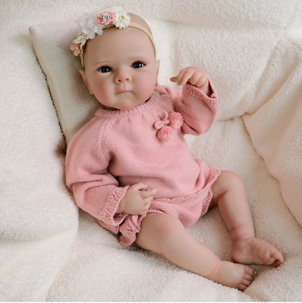 Bambola rinata realistica da 19 pollici Ragazza neonata Bettie realistica con morbida pelle in vinile Vene dipinte a mano e ciuccio magnetico