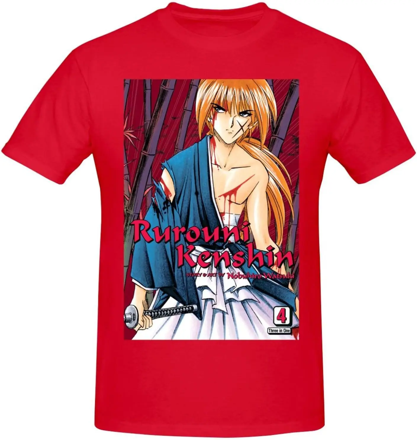 

Rurouni Kenshin Shirt Men's Personalised Crew Neck Short Sleeve T Shirt Cool Casual Tops Deep Heather