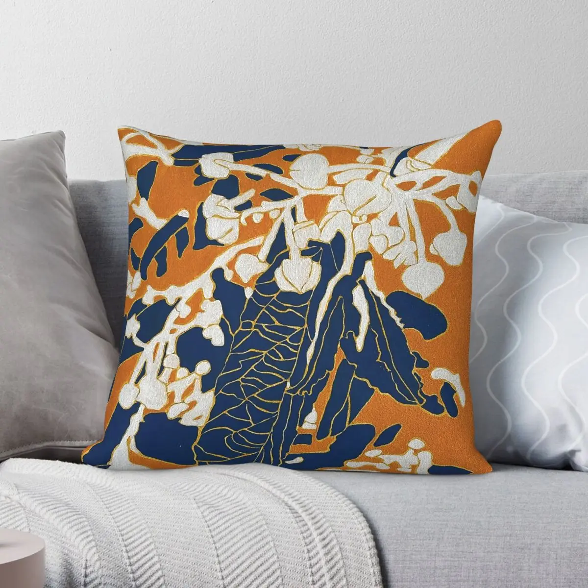 Native Australian Plant Square Pillowcase Polyester Linen Velvet Printed Zip Decorative Sofa Cushion Cover Wholesale