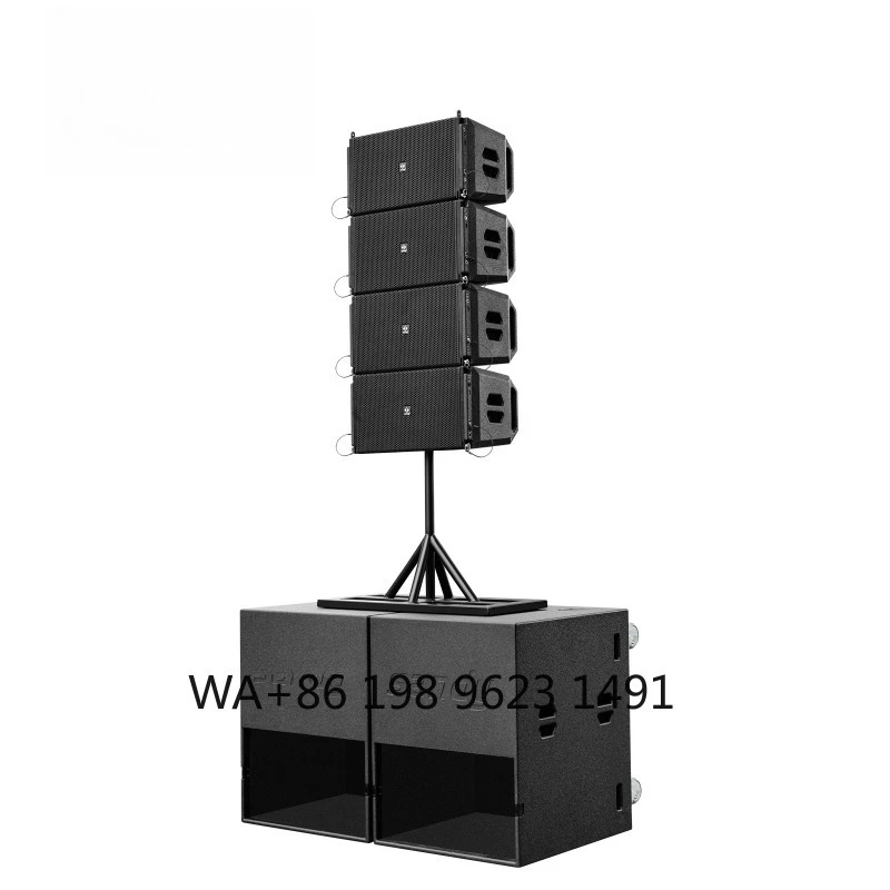 10+18 Inch Waterproof Active Line Array Speaker Portable Bracket Outdoor Stage  Equipment
