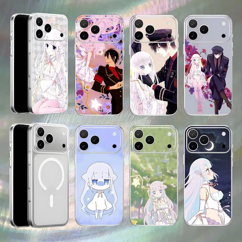 M-Mimori Magnetic Wireless Charging Transparent White Phone Case For iPhone 17,16,15,14,13,12,11,Pro,Max,Plus