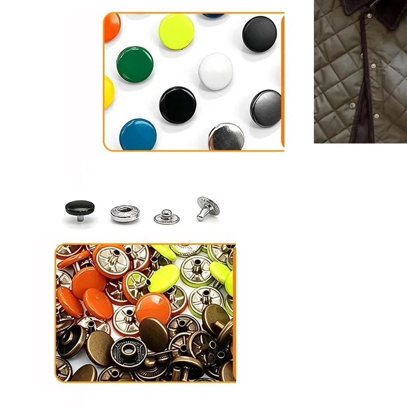 DIY Accessories 8-15mm Colorful Snap Buttons Press Studs For Sewing Bags Clothes Leather Craft Button Fastener Buckle