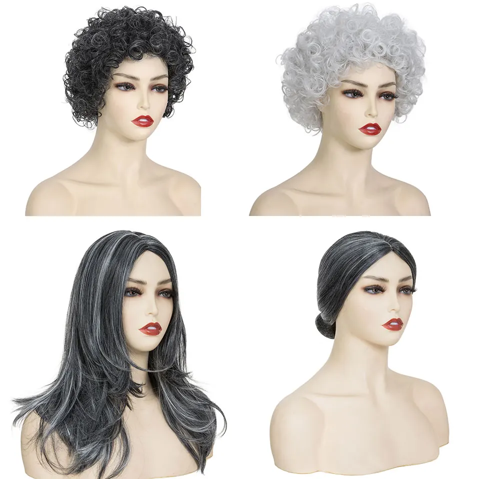 

Женский парик, серые волосы, вьющийся парик, бабушка, карнавальный костюм, Хэллоуин, Рождество, Бланш, парики, бабушки, серебро, женские парики для пожилых людей