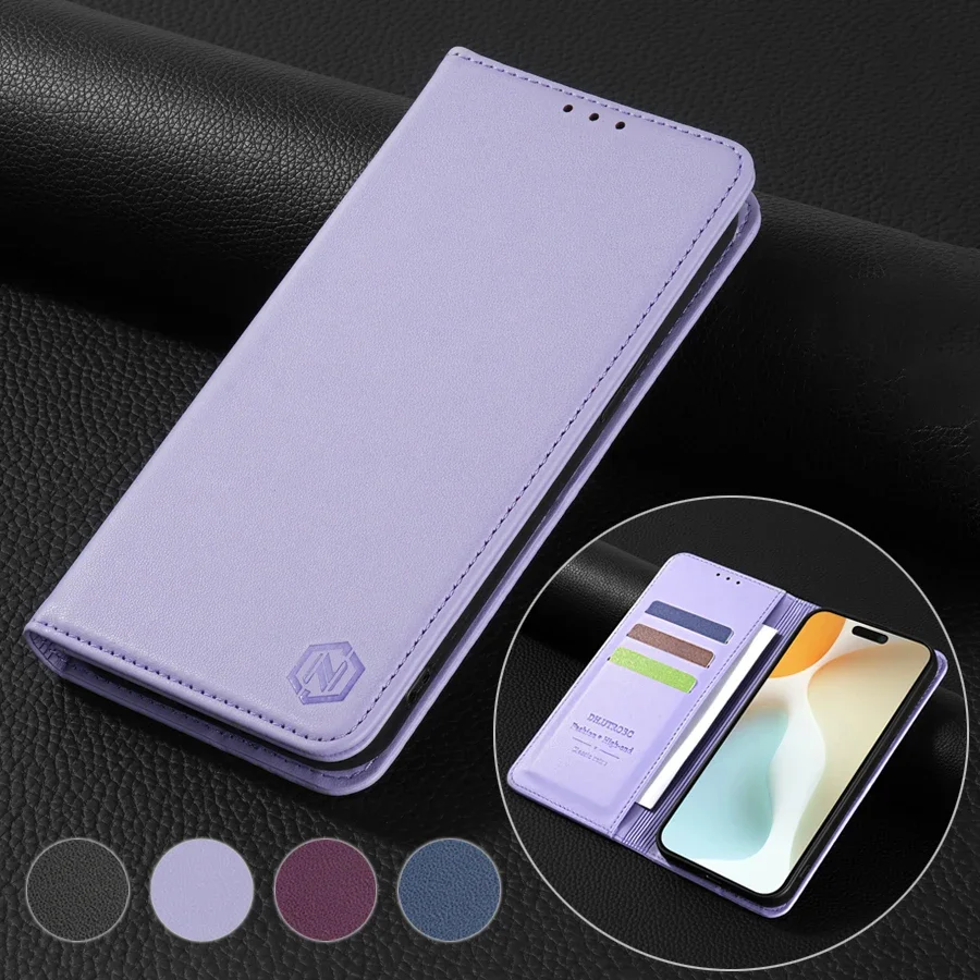 

Wallet Skin Friendly Strong Magnetic Card Slot Flip Leather Case For iPhone 16 Pro Max 15 14 13 Mini 12 11 X XR SE 2 8 7 6 Plus