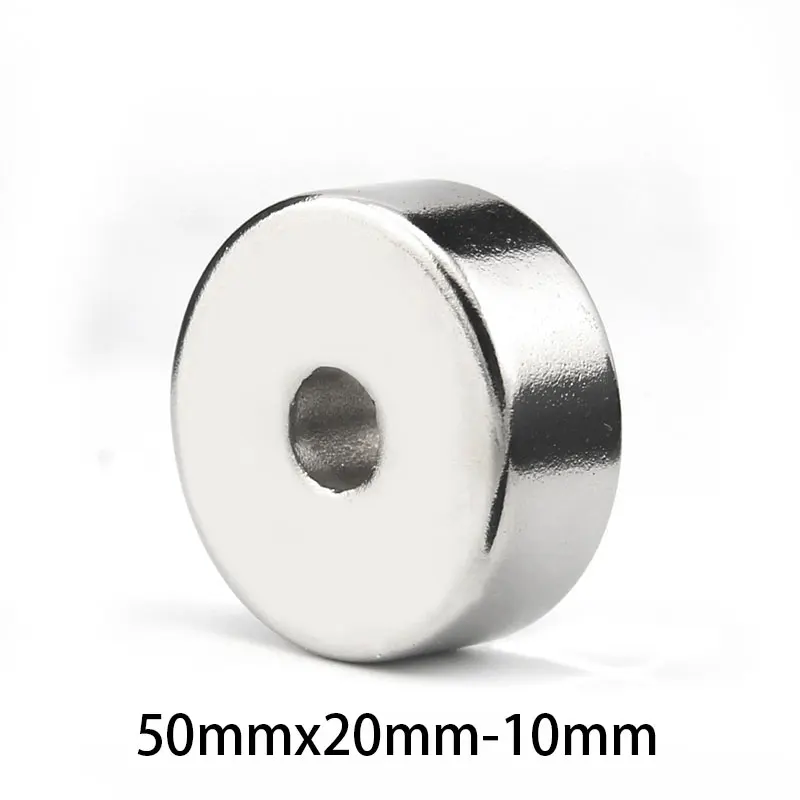 1PC 50x20-10mm Neodymium Magnet 50mm x 20mm Hole 10mm N35 Round Super Powerful Strong Permanent Magnetic imanes Disc