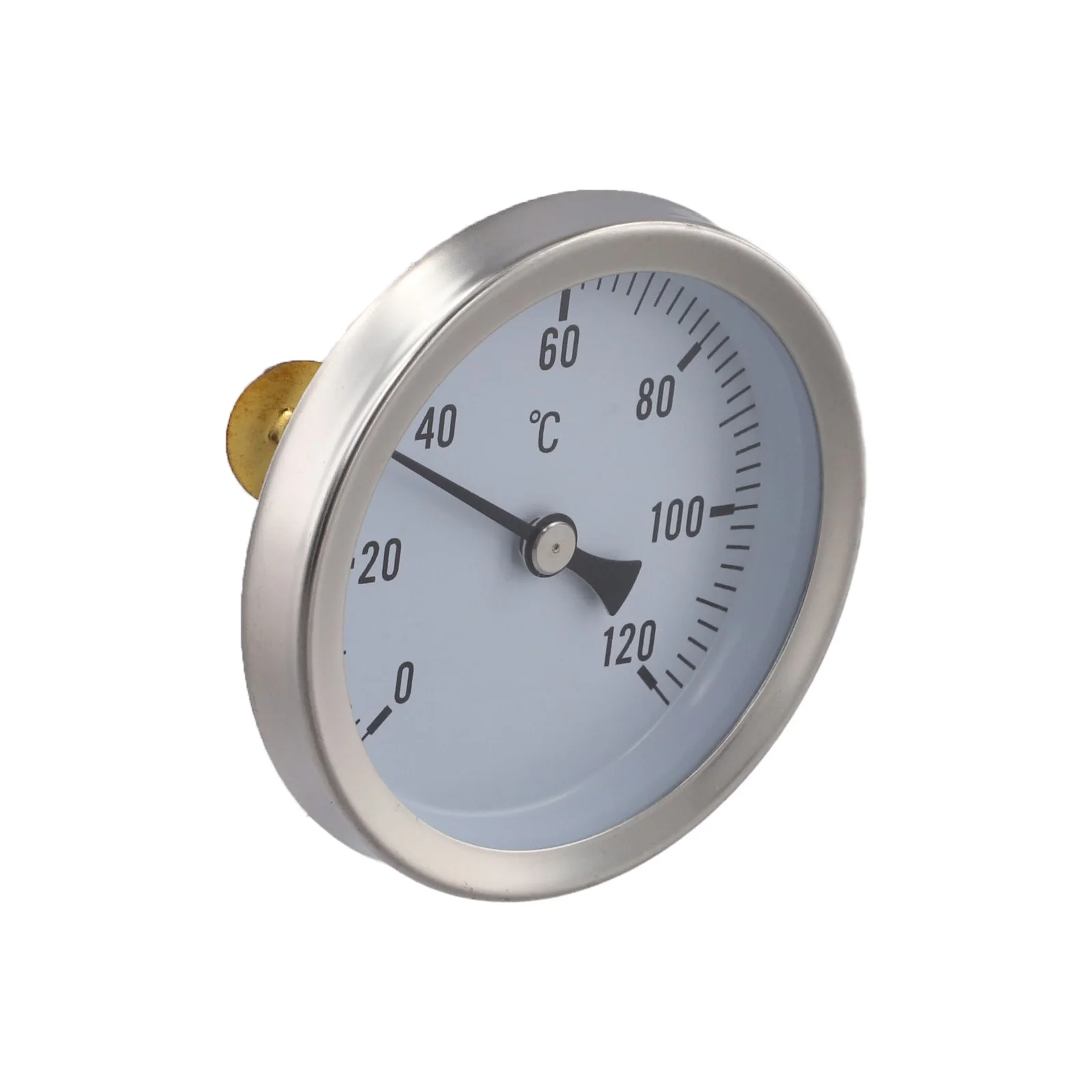 Pipe Thermometer Temperature Gauge Robust Housing Temperature Range 0-120 C for versatile Applications Silver Black
