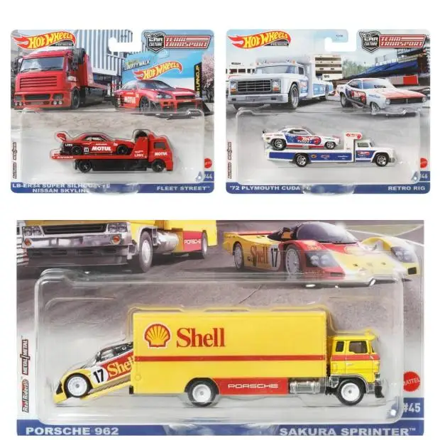 Original Hot Wheels Premium Car Culture Team Transport Vehicle 1/64 Diecast MG Metro 6R4 HW Rally Hauler Boys Toys for Children