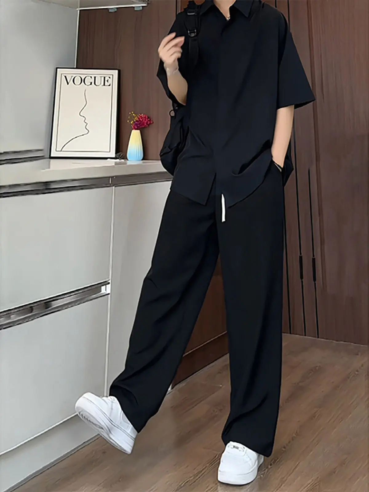 Quick Dry Ice Silk No Iron Men's Summer Slimming Loose Casual Long Pants Straight Cut CleanFit Premium Drape