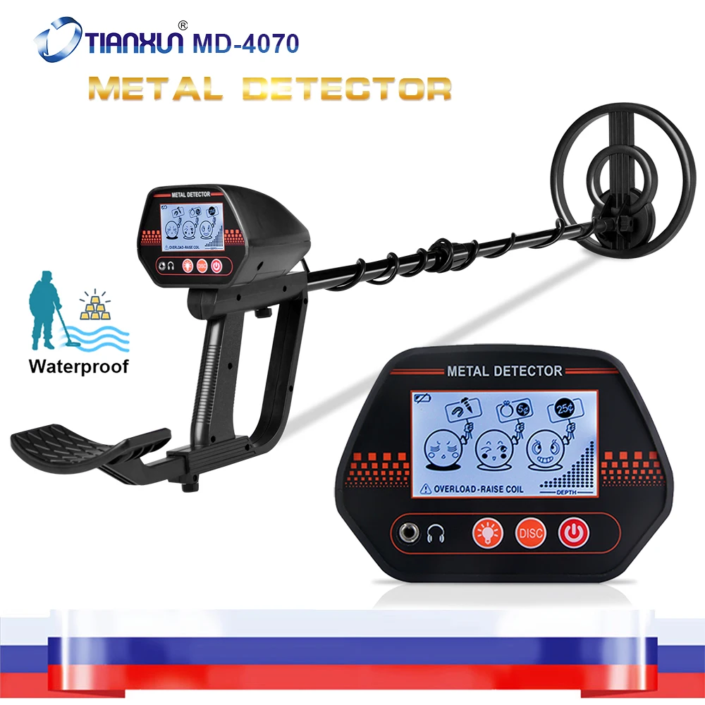 MD-4070 Metal Detector 3 Modes for Adults and Kids High Accuracy with LCD Display 3 Audio Tone DISC Mode Lightweight for Hunting