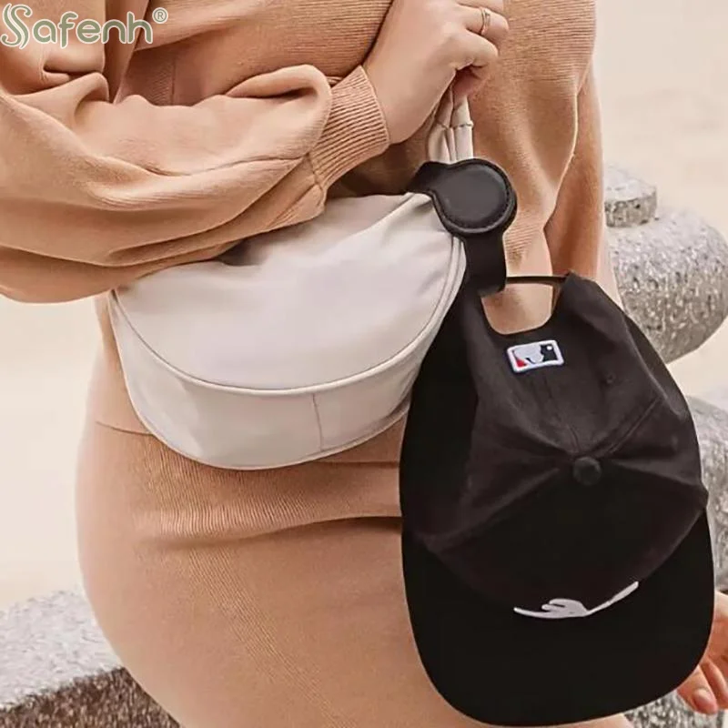 Multi-purpose Pu Leather Magnetic Hat Clip Strong Magnetic Round Organizer Clip Travel Bag Charms Luggage Accessories