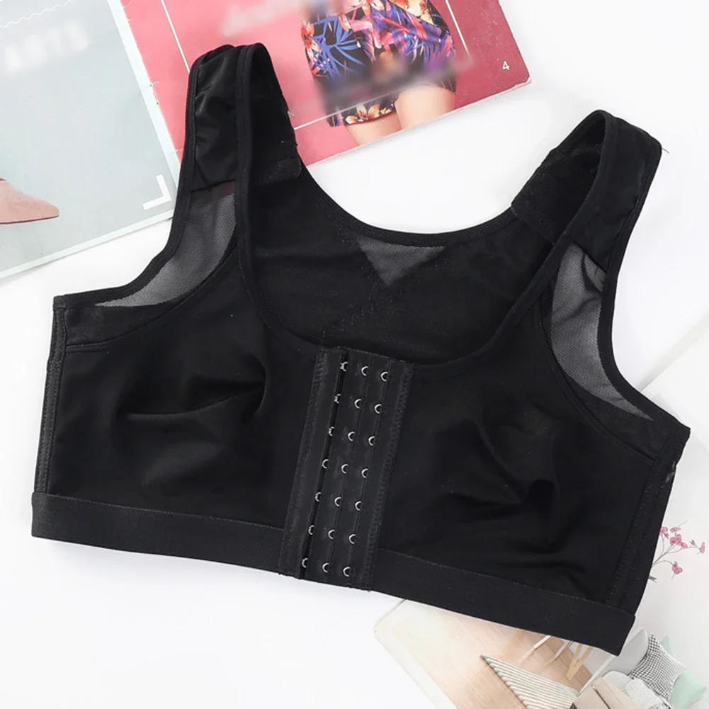 Women's Posture Corrector Lift Up Bra Shockproof Sports Support Fitness Vest Bras Medium Elasticity White Black Skin Color