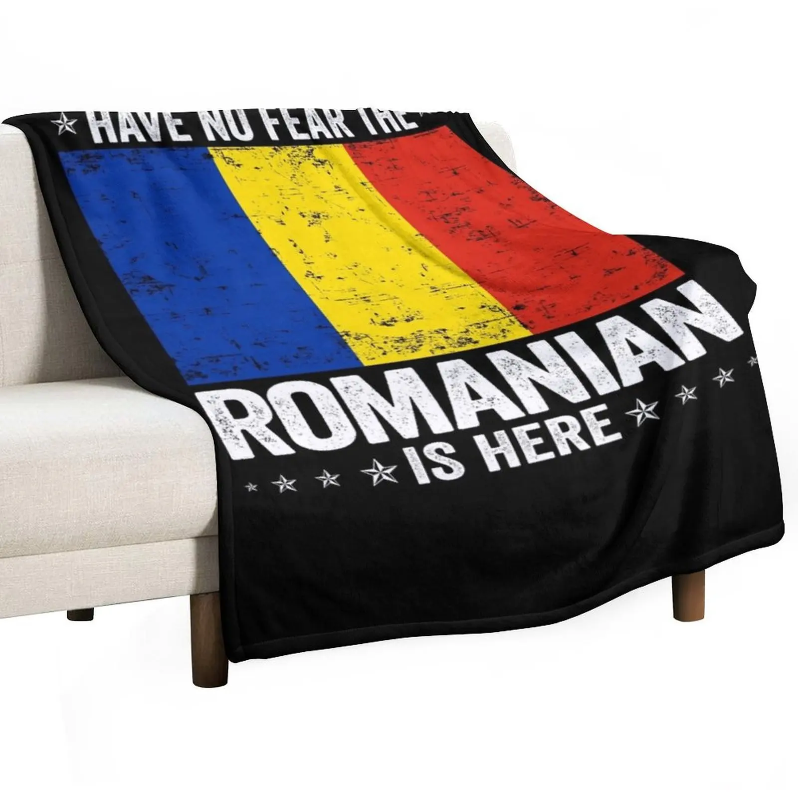 Have No Fear The Romanian Is Here Romania Flag Design Throw Blanket Soft Plaid Sofas Loose Heavy Bed Blankets