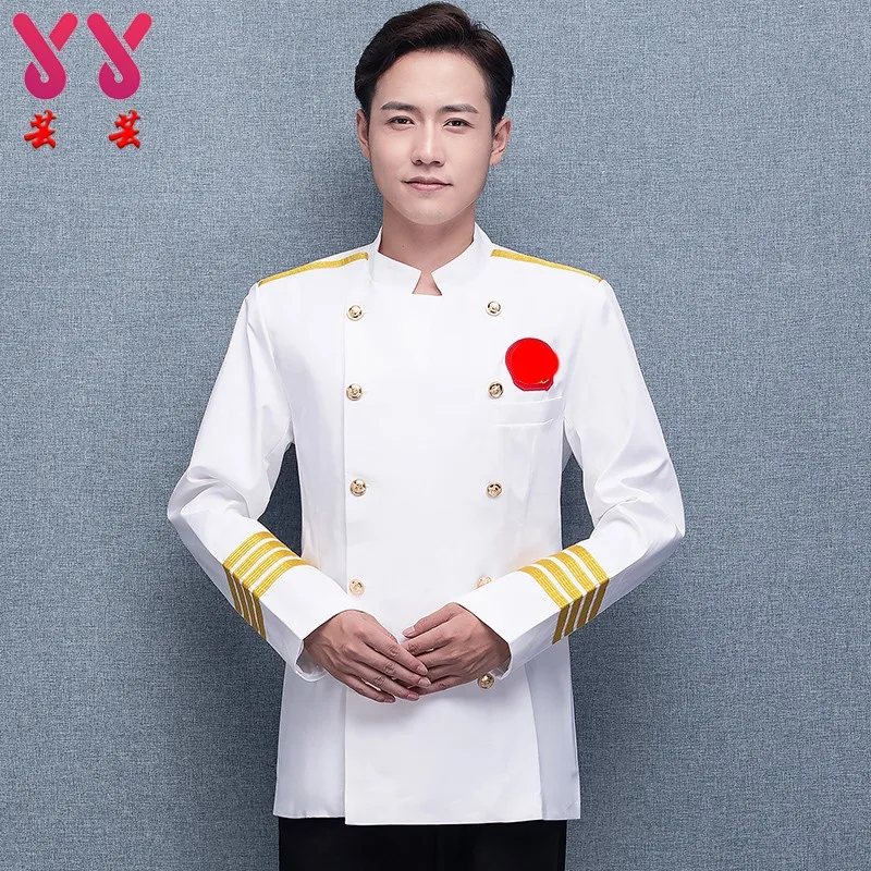 Executive Chef Jacket Men Spring White Hotel Cooking Uniform