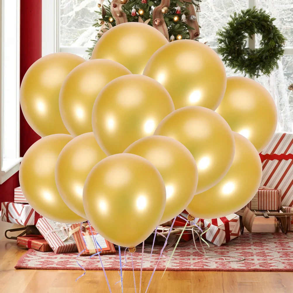 

100Pcs 10inch Gold Latex Balloons Heavy Duty Safe for Children Birthday Party Decoration Inflatable Festive Balloons