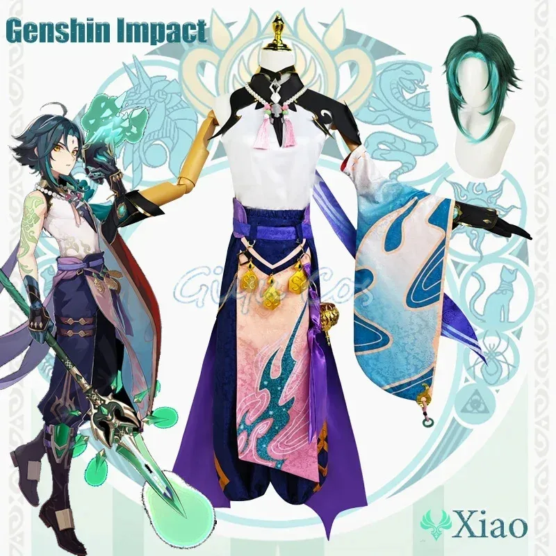 

Новинка 2026 года Genshin Impact Xiao, карнавальный костюм для взрослых, карнавальная форма, аниме, костюмы на Хэллоуин, женские игры # 1 # В. ★ ☆ ❤ ★ ☆