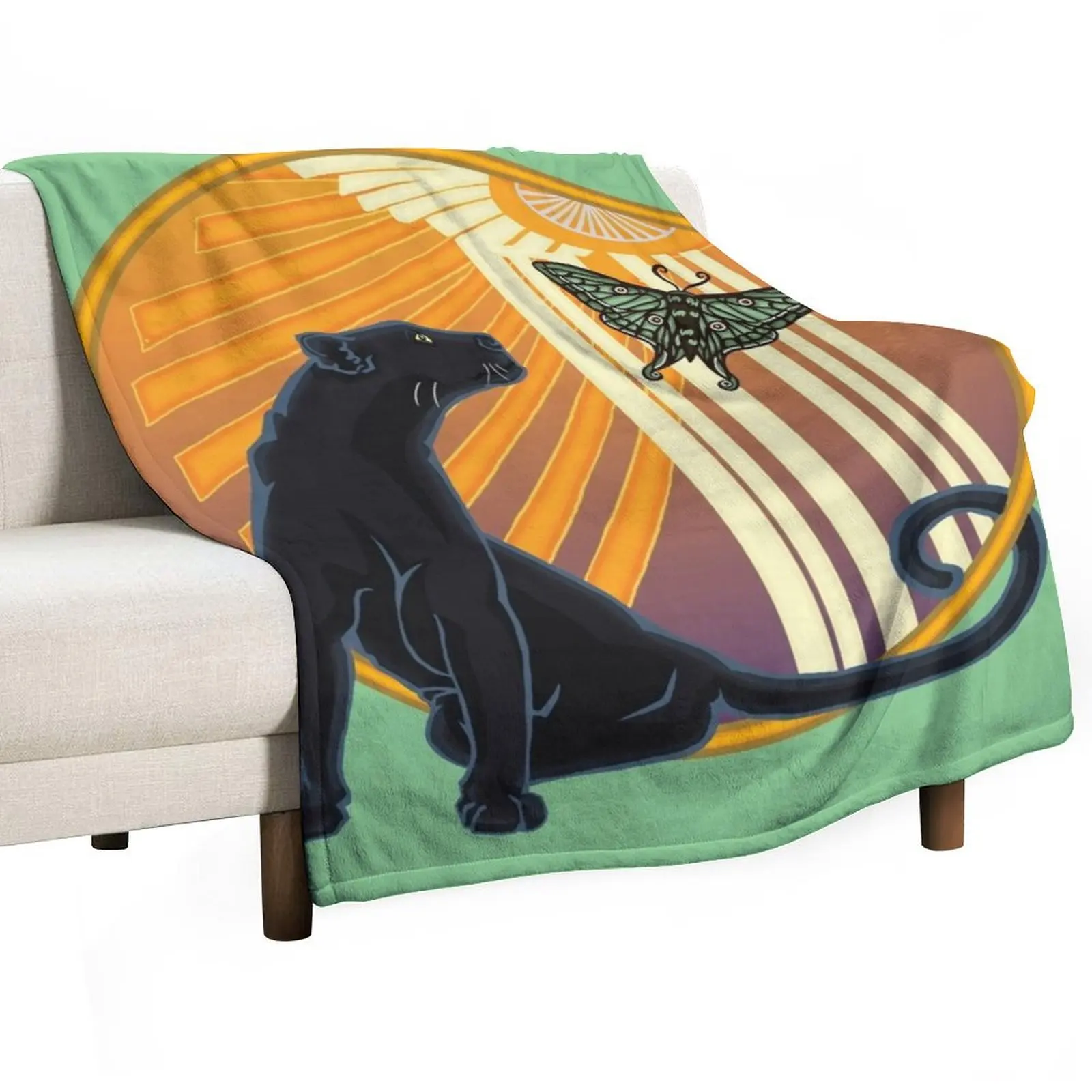 

Art Deco Jaguar Plain Throw Blanket warm winter funny gift Blankets