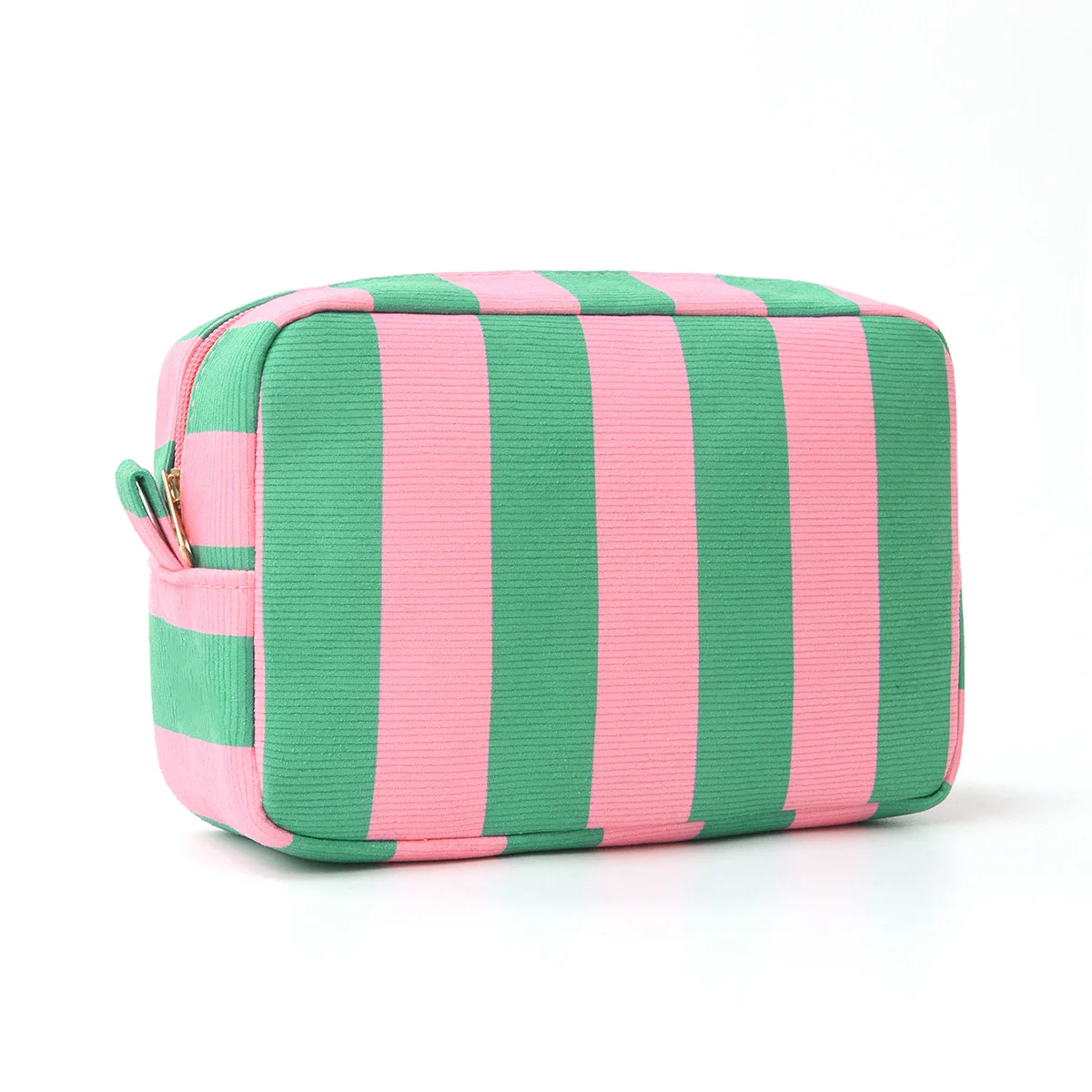 Bolsa de cosméticos a rayas Feihong, de pana, gran capacidad, portátil, para viaje, moderna, de alta calidad.