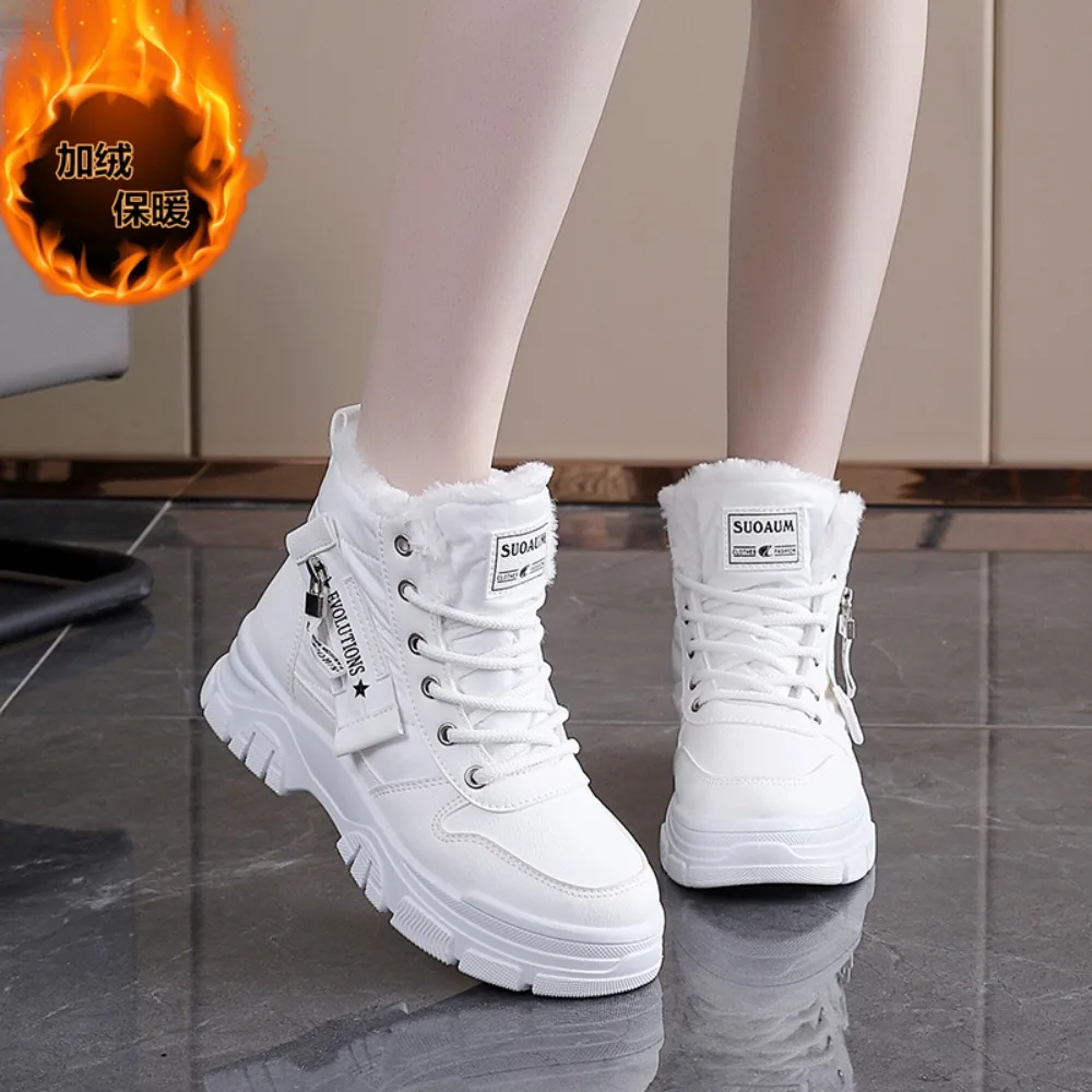 

2025 New Women Bottom Snow Boots Non Slip Thick Comfortable Furry Ankle Boots Platform Fluffy Fur Warm Thick Plush Women Shoes