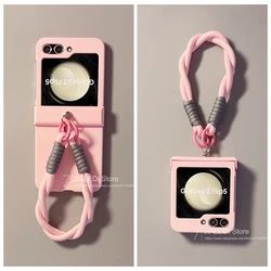 Bracelet Strap Hinge Phone case For Samsung Galaxy Z Flip 7 6 5 4 3 flip6 zflip7 7FE Cover