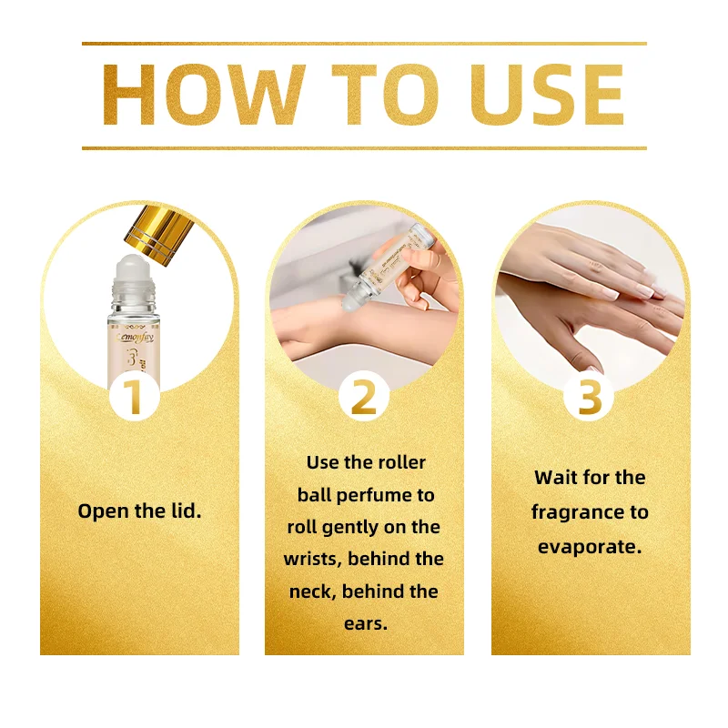 Lemonfay Luxury Gold Perfume Oil Roll-On 15ml/0.5fl.oz Arabian Fragrance Long Lasting Scent for Travel Gifting view 6