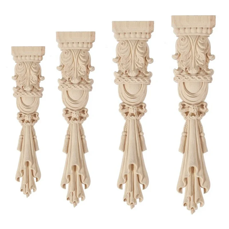 Roman Column Decoration European Style Home Accessories Carved Stigma Solid Wood Fireplace Cabinet Vertical Flower