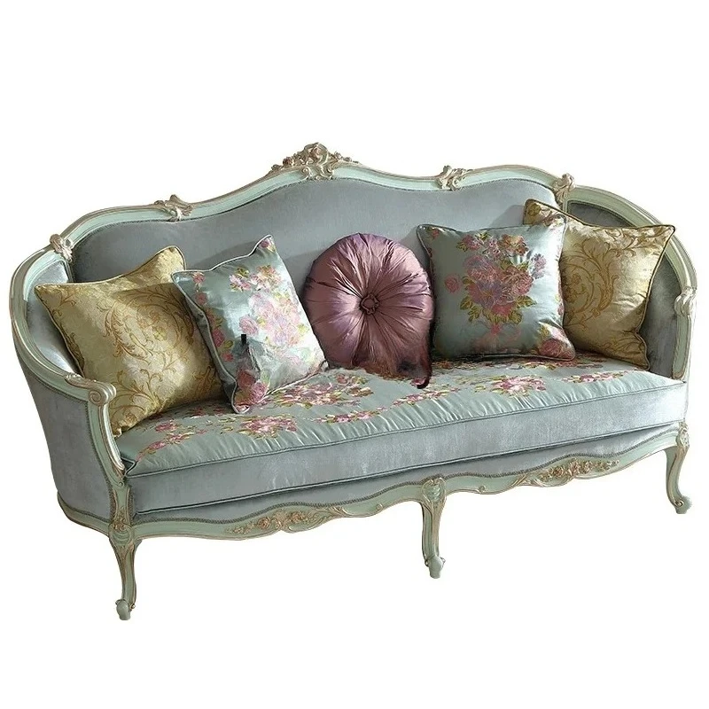 

Комбинация дивана из ткани во французском придворном, светлый бук, роскошный ретро-стиль, резьба по дереву, цветок