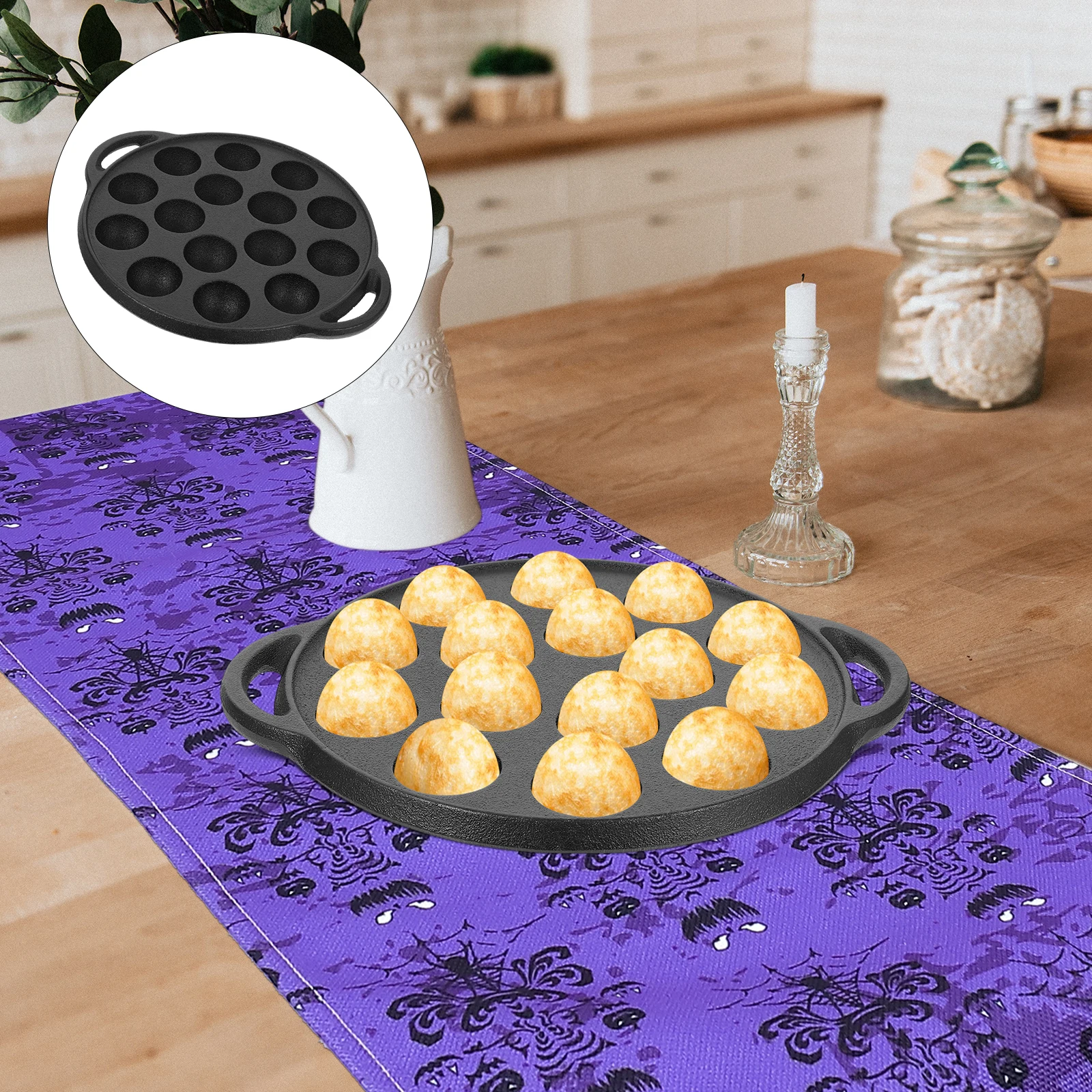 

Thick Frying Pot Cast Iron Snail Multi Purpose Cooking Tool Home Kitchen Restaurant Meatball Pan Skillet Mushroom Pan High