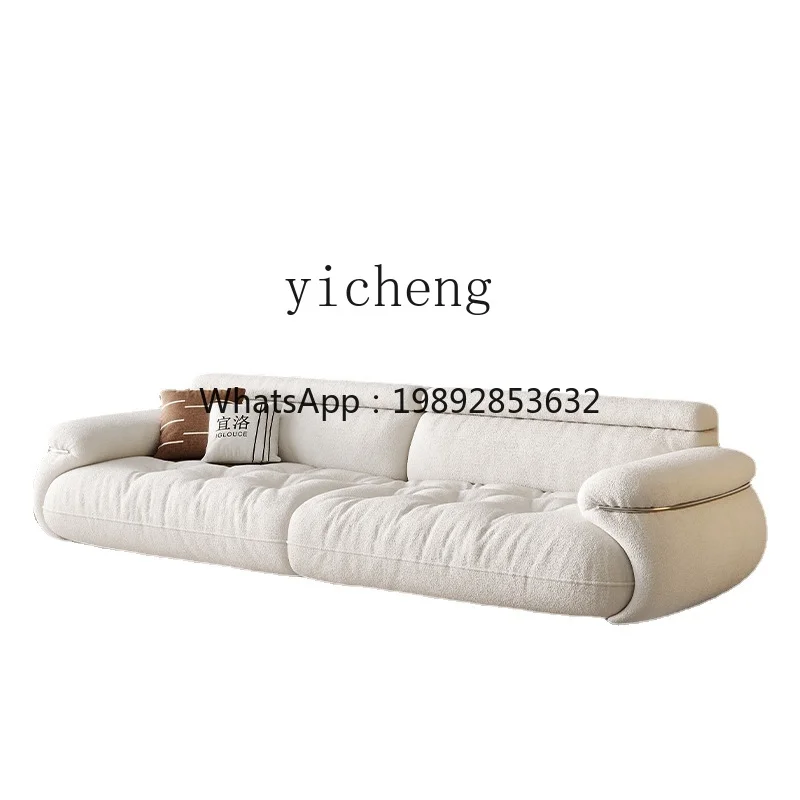 ZZZf Sofa Fabric Minimalist Living Room Small Apartment Designer Model Cream Style Straight Row Sofa