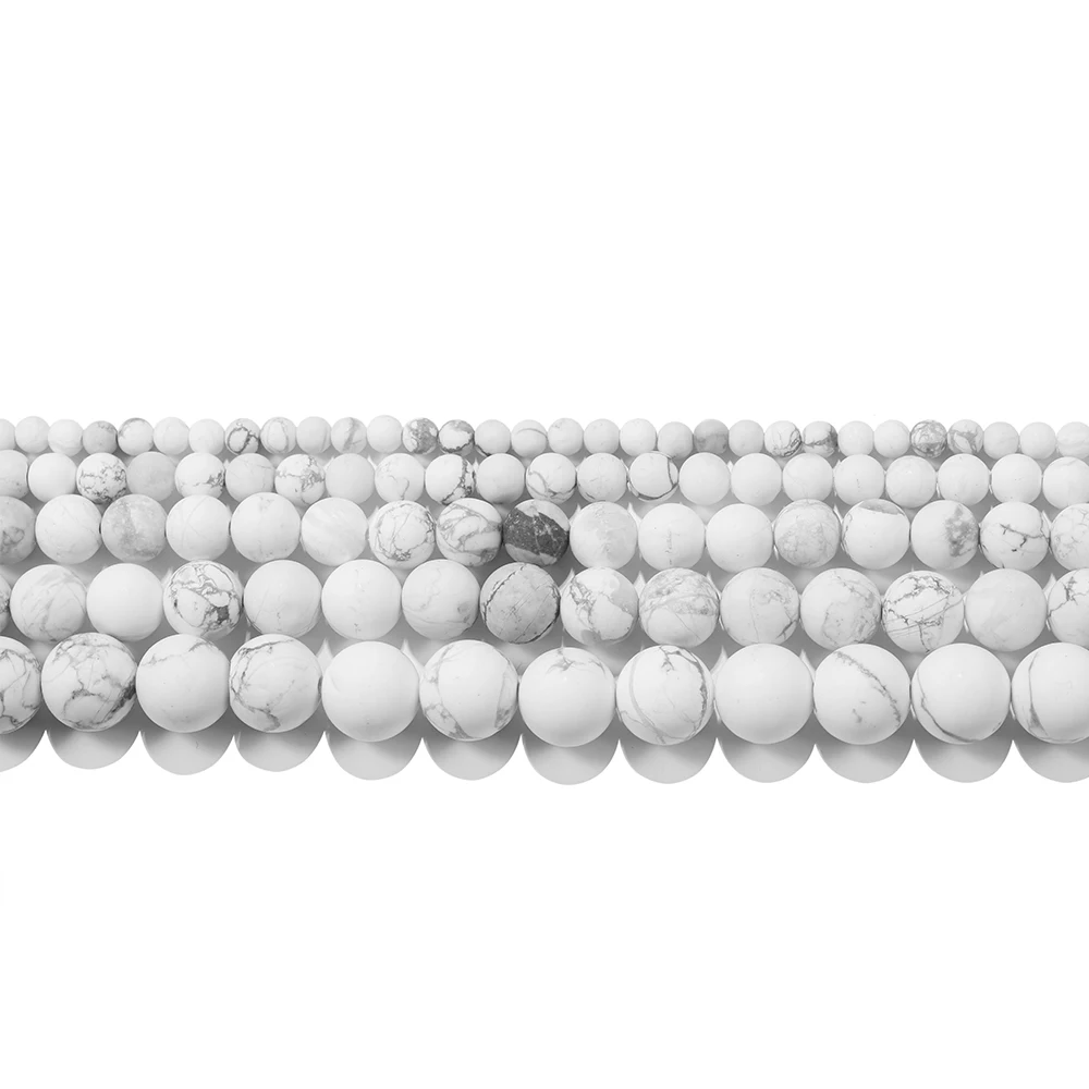 1 Strand 4 6 8 10 12MM Matte Natural White Stone Beads Loose Spacer Beads For DIY Jewelry Making Bracelet Necklace Accessories