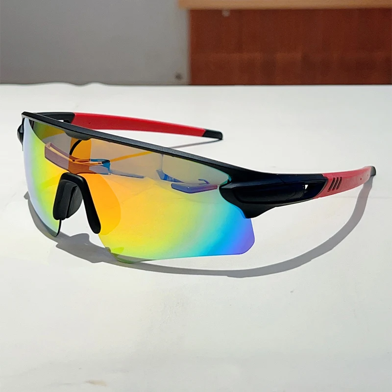 KAMMPT Y2k Sportbrille für Herren, 2025, neue halbrandlose Spiegel-Outdoor-Radsport-Sonnenbrille, umwickelt, runde, winddichte Sonnenbrille zum Angeln – Detail 12