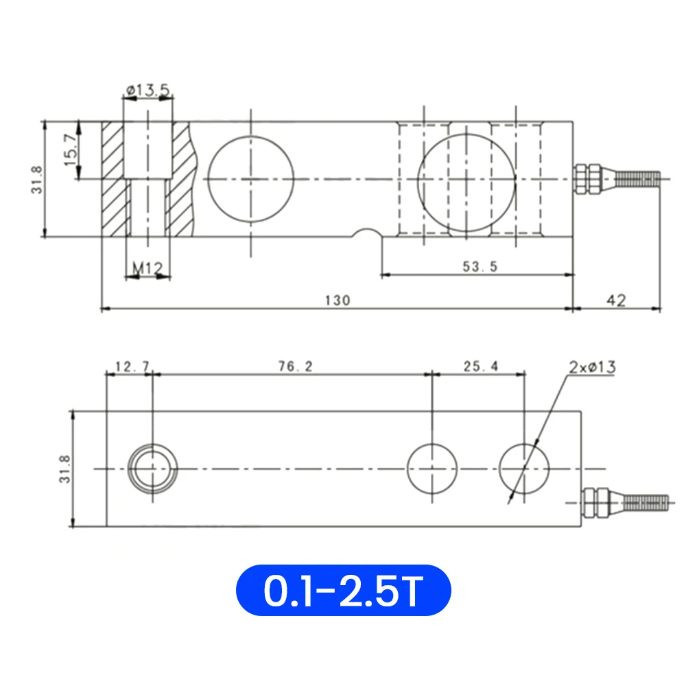 SQB Type Load Cell sqb-a Bench Scale Small Floor Scale Cantilever Beam Sensor sqb-a 100kg 500kg 750kg 1t 7.5t 10t