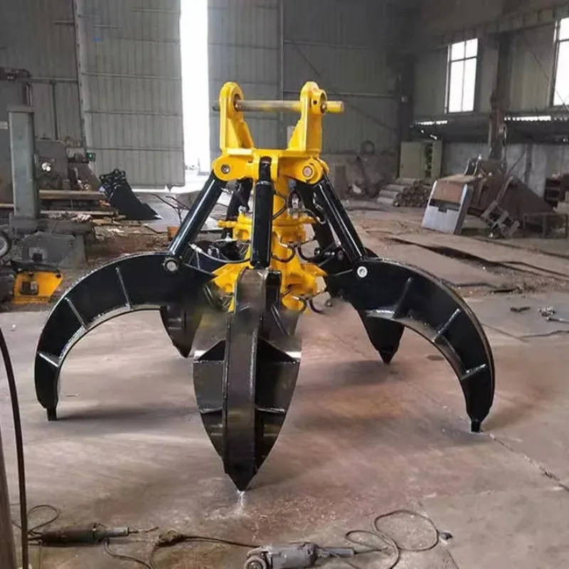 Various Styles Hydraulic Grapple 5 Fingers Multi Orange Peel Clamp Heavy Medium Excavator Lotus Shape Grab Factory Price