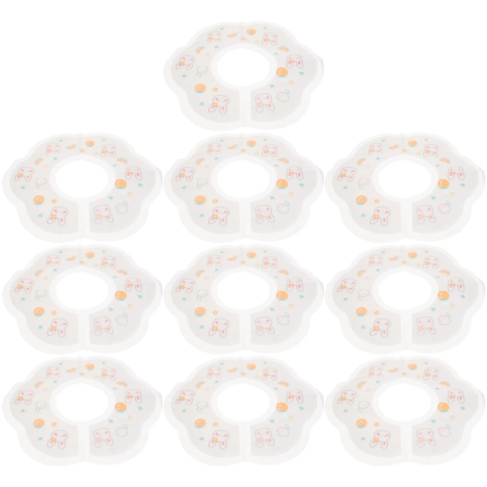 

10 Pcs Baby Bibs Toddler Drool Bib Absorbent Feeding Supplies for Newborn Boy Girl Travel Petal Design Single Use