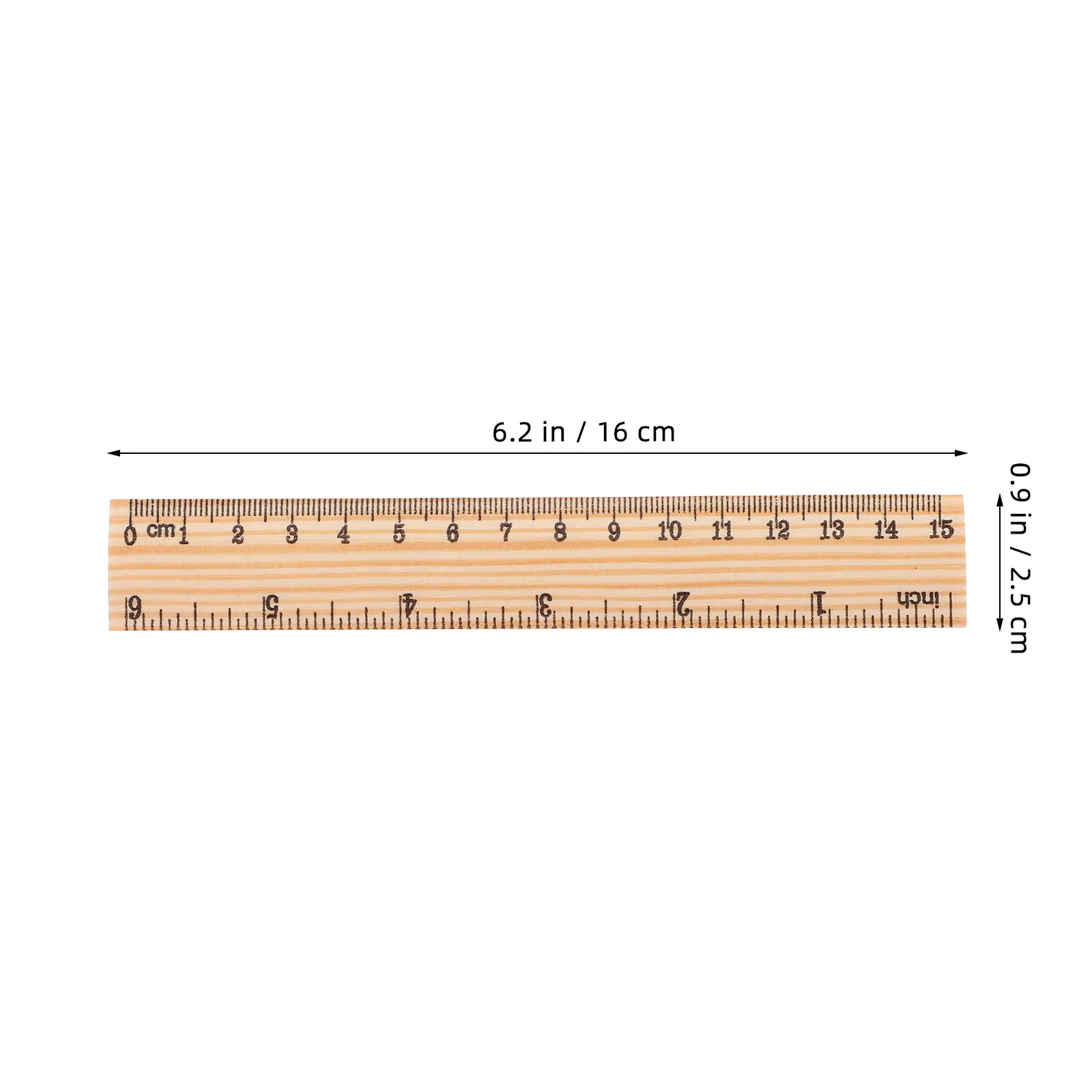30Pcs 6 Inch 15Cm Wood Straight Ruler Training Aid Precision Measuring Tool for Math Learning Drafting Design Education view 2