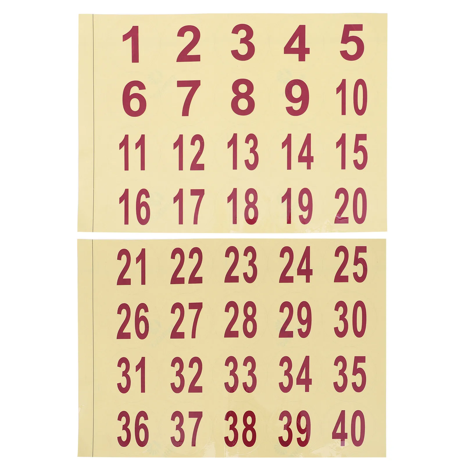 

2 Sheets Large Size Waterproof Round Number Pasters Easy Tear Serial Number Stickers for Clothes Garden Pots Position