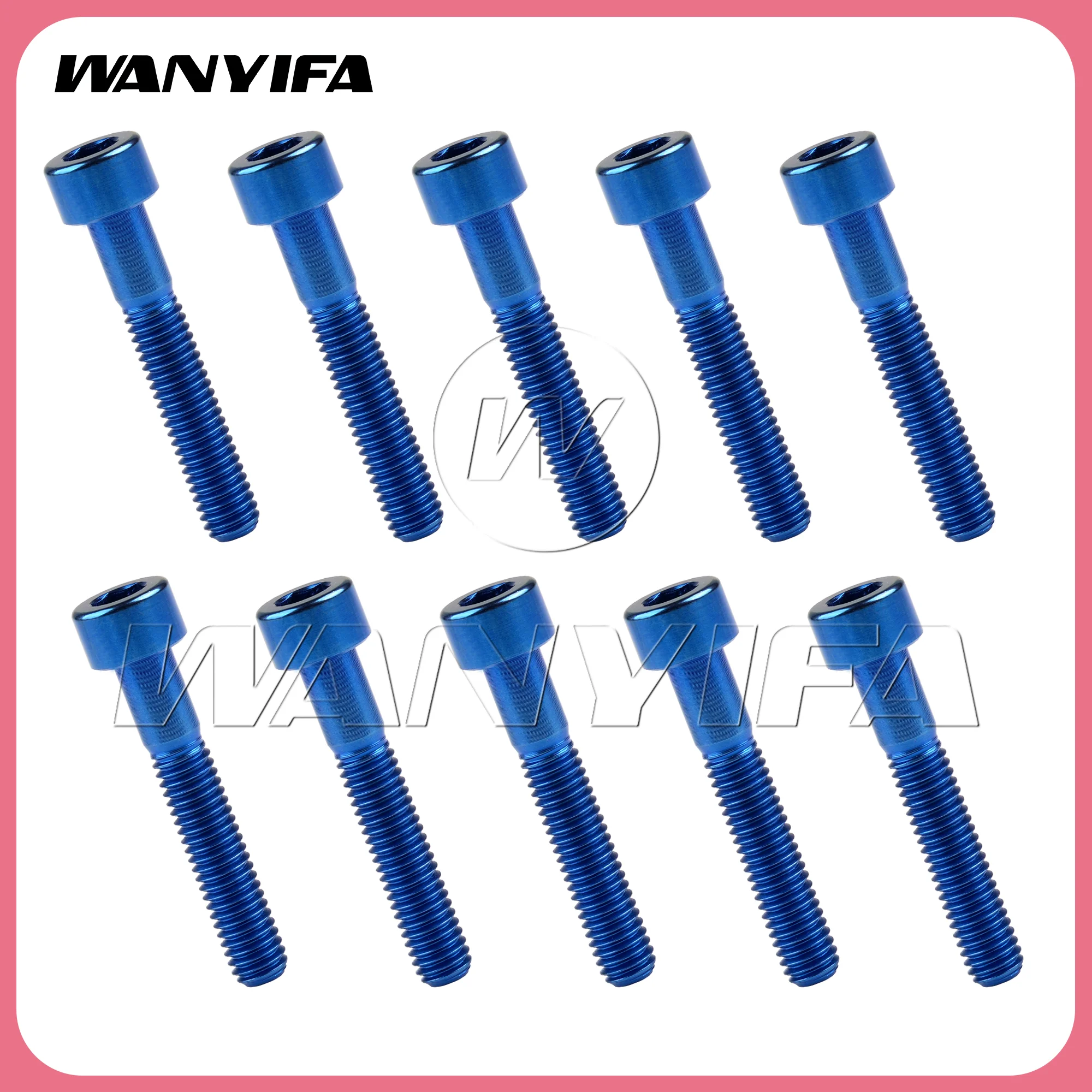 Wanyifa 10 pièces boulon en titane M5/M6x10 12 15 16 18 20 23 25 30 35 40 45 50 55 60 65mm DIN912 tête hexagonale pour pièces de VTT
