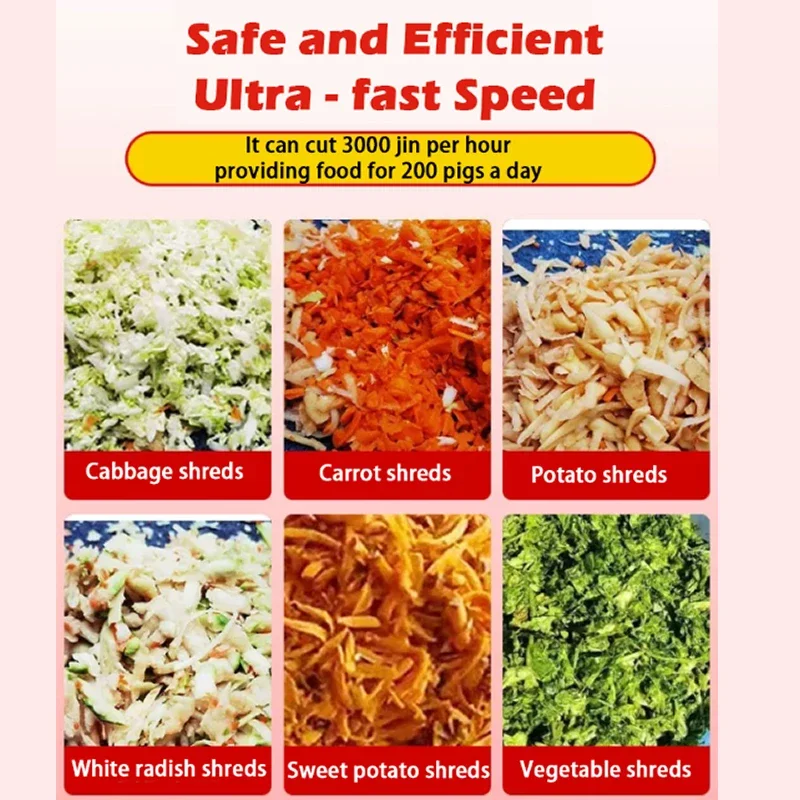 Electric Vegetable Cutter Chili Grinder 220V 2.2/3KW Stainless Steel Food Processing Machine