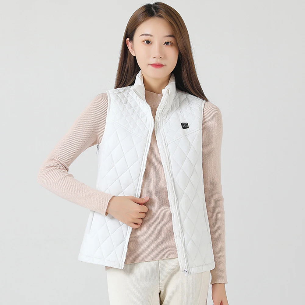 

Women Electric Heating Vest Rechargable Smart Heated Jacket 3 Heating Levels 9 Zone Heating Autumn Winter Outdoor Wear