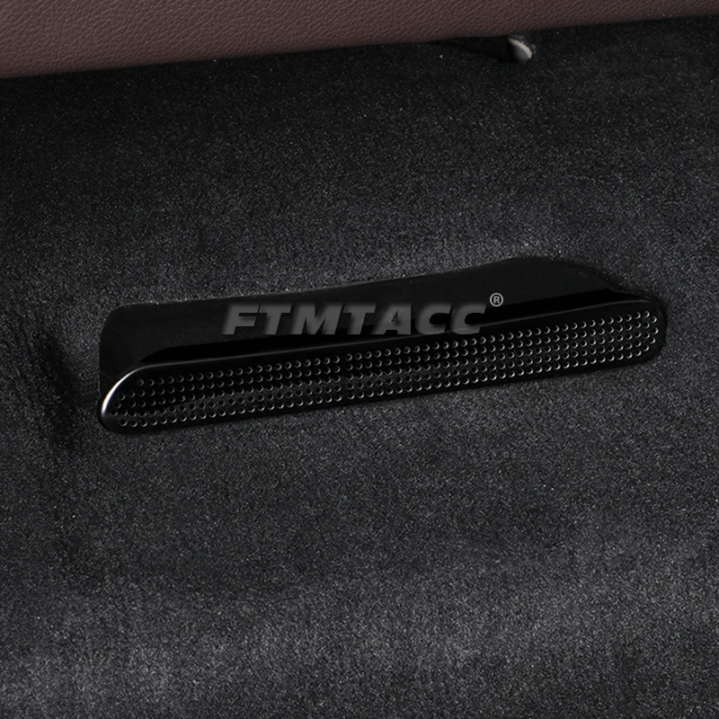 2pcs For BMW 3 5 6 Series Stainless Steel Silver Black Seat AC Heat Floor Air Conditioner Duct Vent Outlet Grille Cover