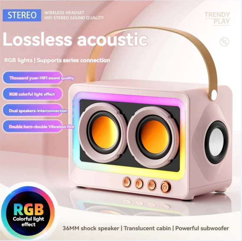 Retro Translucence Bluetooth Speakers Support TF Card Hi-fi Portable Outdoor Sport Loudspeaker Wireless Mini Column Music Player