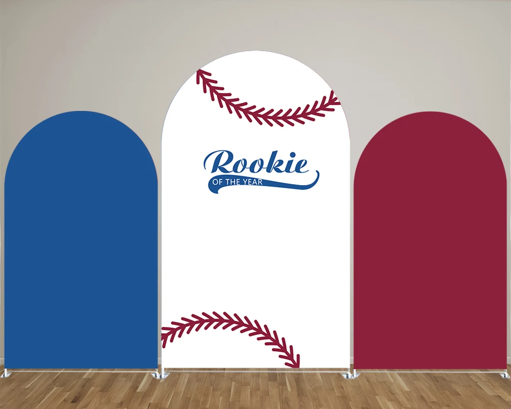 Blue Red Baseball Arch Backdrop Cover for  Sports Theme Birthday Parties, Newborn Photograph Decoration Props