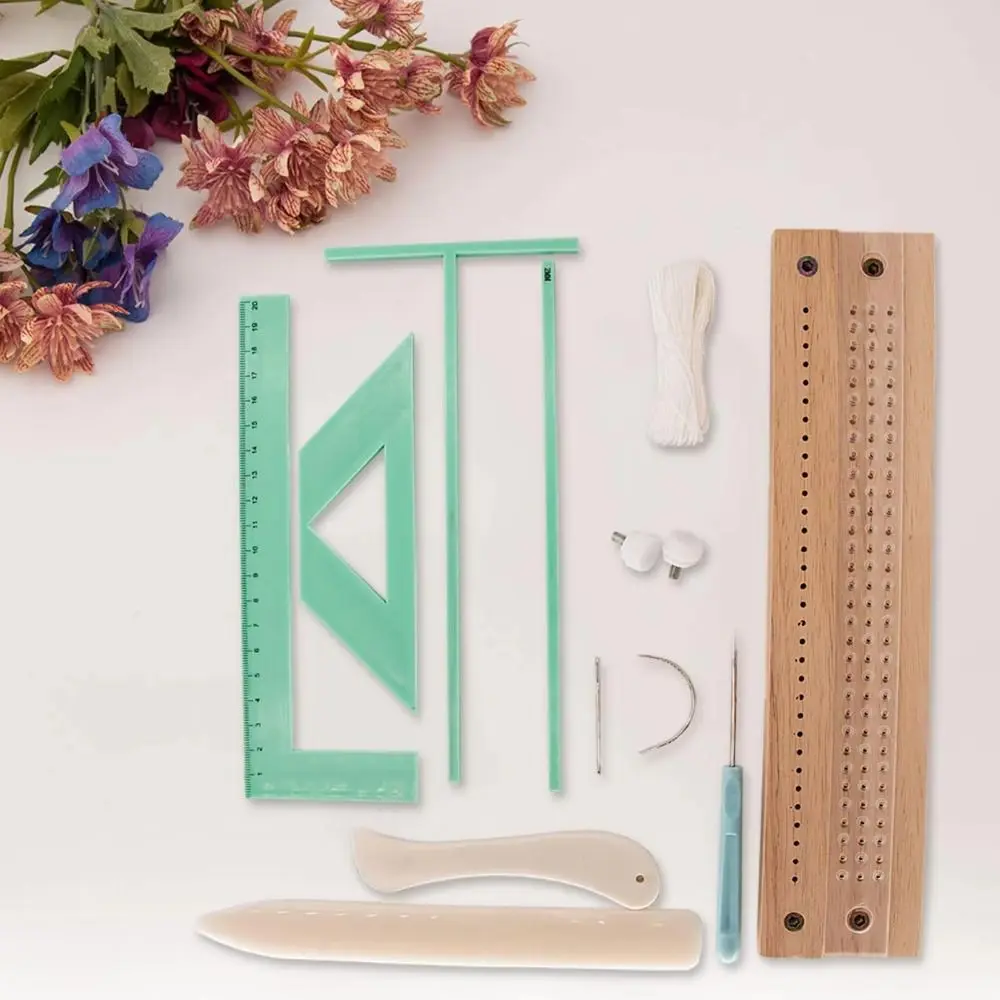 Hand Bookbinding Bookbinding Ruler Set Great Stencils Punching Tool Book Binding Kits Cutter Guide with Needle Scrapbooking Tool