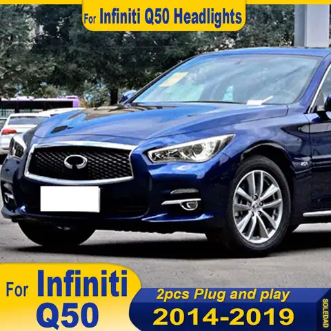 인피니티 Q50 2015-2024용 신형 LED 헤드라이트, 헤드램프 업그레이드 개조 헤드라이트, 다이나믹 시그널 헤드램프 자동차 액세서리
