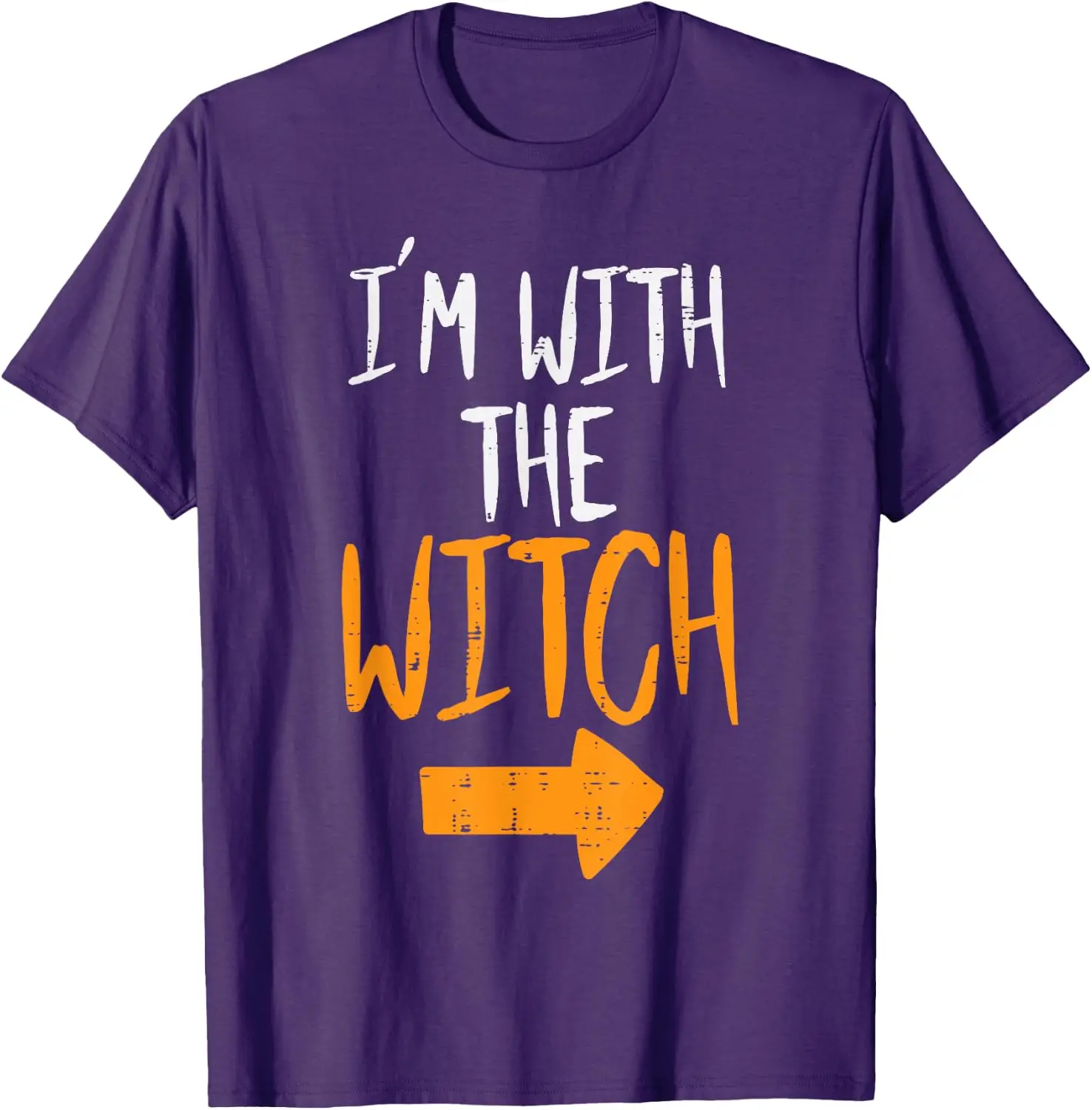 I'm With The Witch/I'm Not A Witch Your Wife Print Halloween Shirt Women Men Short Sleeve Spooky Season Couple Matching T-shirts