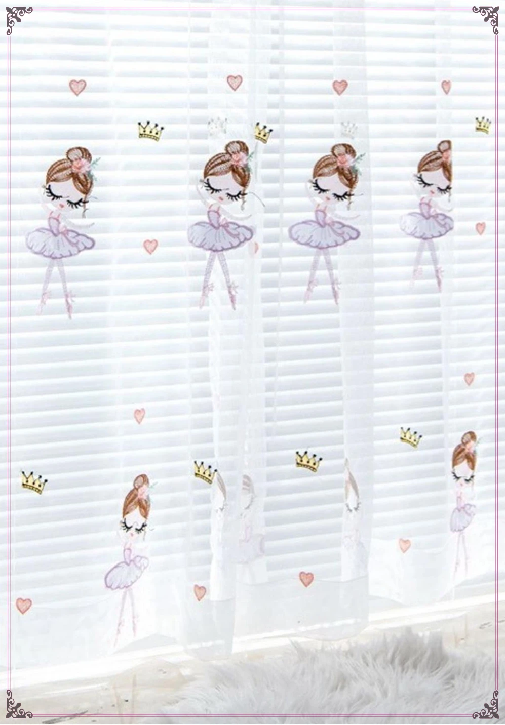 New Style 1PC Embroidered Curtain Embroidery Small Fresh Window Screen Dancing Girl Modern Bedroom Room Gauze Curtain Boutique
